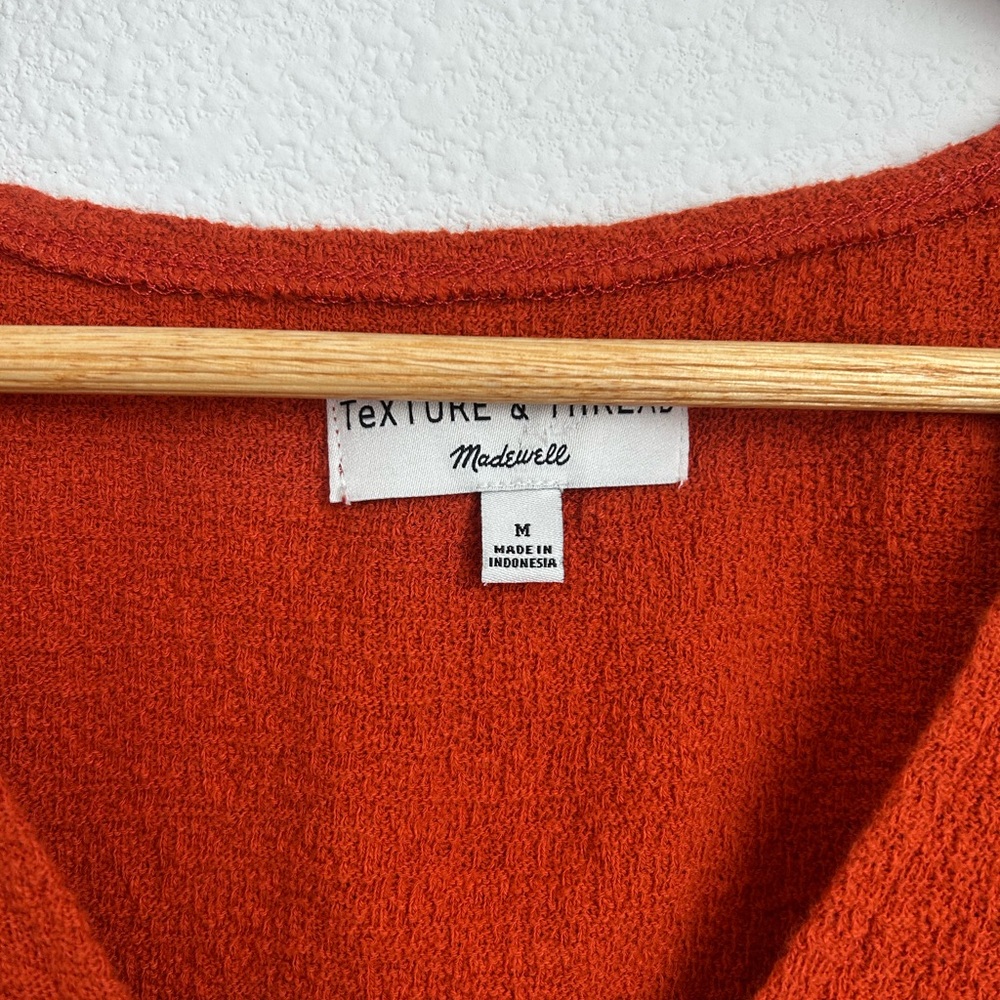 Madewell Chili Red Wrap Blouse - Medium - Picture 3 of 5